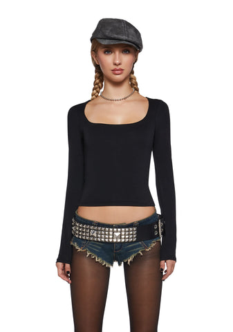 Singled Out Long Sleeve Tee - Black