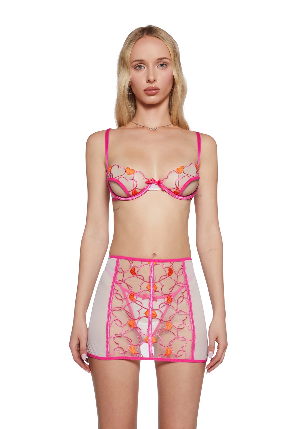 Romantic Bloom Mesh Lingerie Set