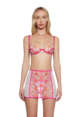 Romantic Bloom Mesh Lingerie Set