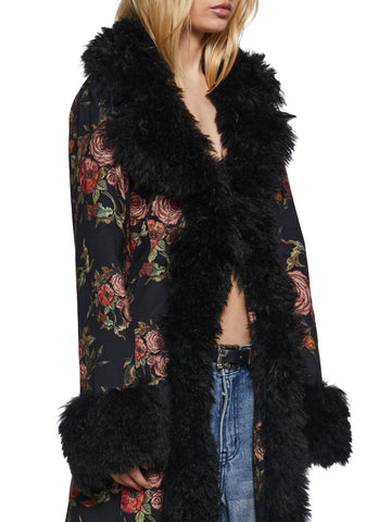 Wild Rose Faux Fur Duster Coat