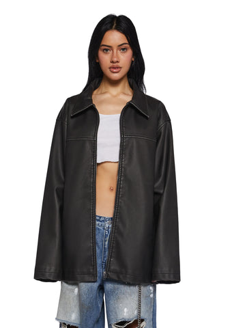 Record Breaker Vegan Leather Jacket