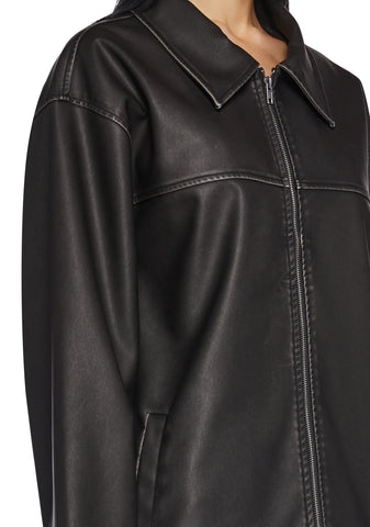 Record Breaker Vegan Leather Jacket