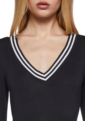 Most Likely Long Sleeve Bodysuit - Black