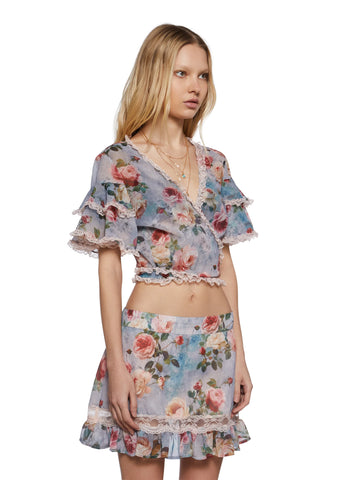 Springtime Seductions Ruffled Blouse