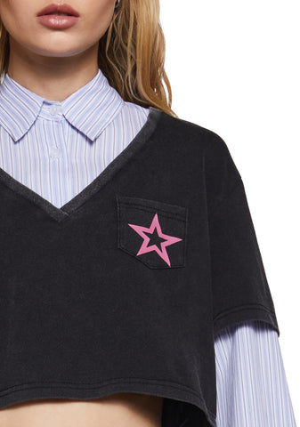 Azure Graphic Long Sleeve Top