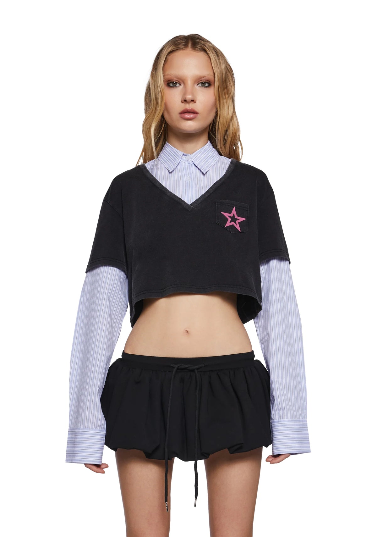 Azure Graphic Long Sleeve Top