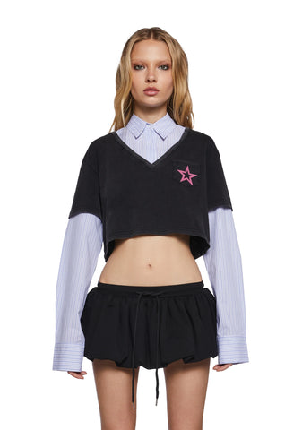 Azure Graphic Long Sleeve Top