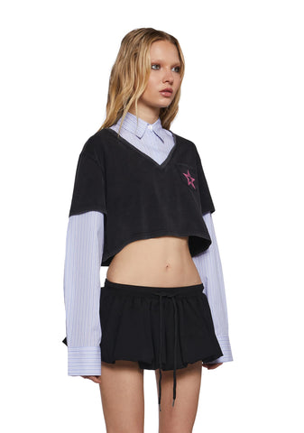 Azure Graphic Long Sleeve Top