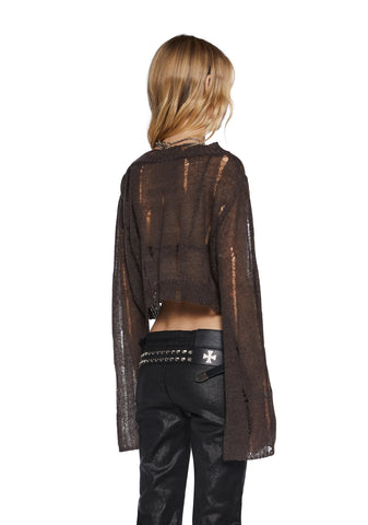 Chord Distressed Knit Sweater