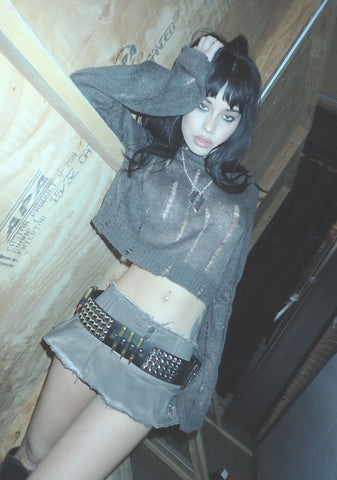 Chord Distressed Knit Sweater