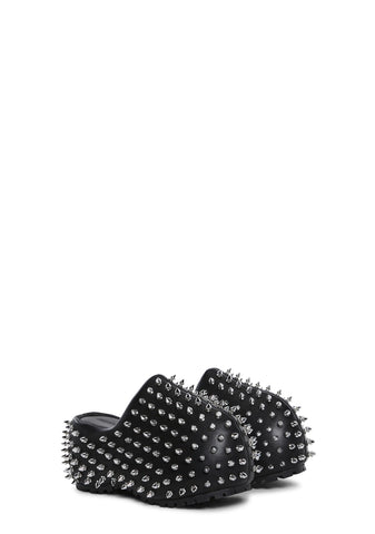 Spiked Out Platform Clogs