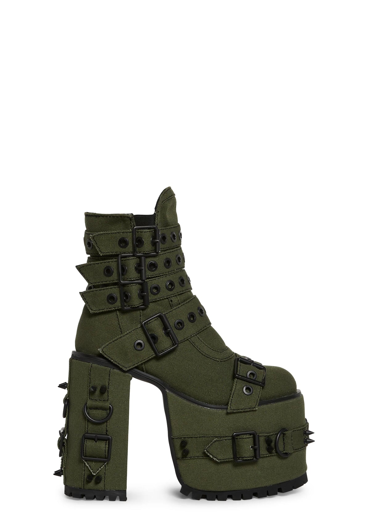 Hardcore Life Buckle Boots - Green