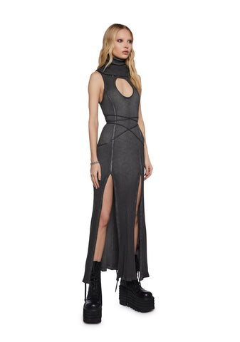 Chord Hooded Cut Out Dress