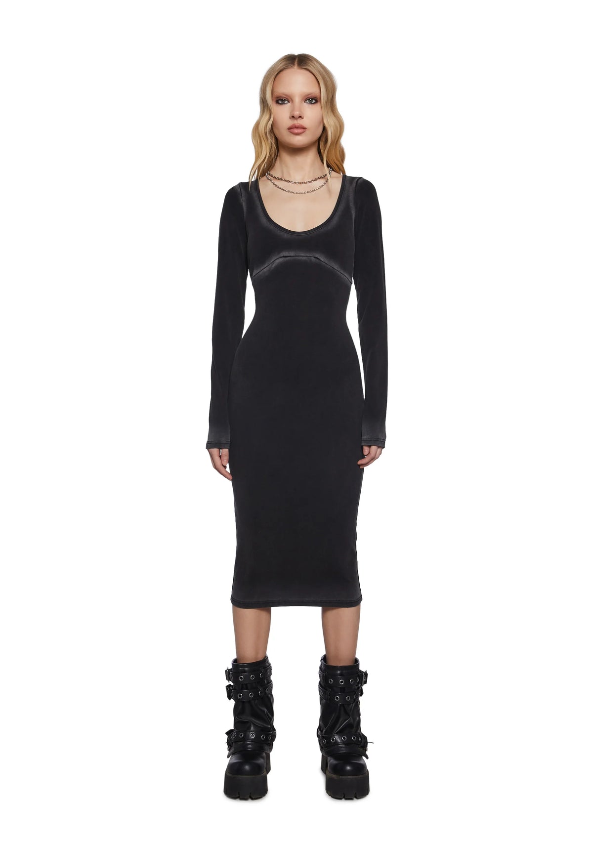 Chord Bleached Midi Dress