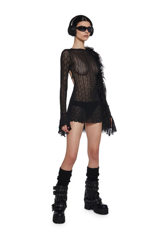 Analog Love Open Back Dress - Black