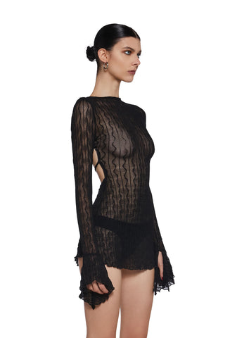 Analog Love Open Back Dress - Black