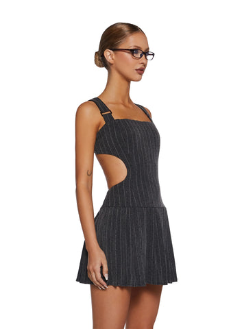 After Work Drinks Pinstripe Mini Dress