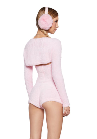 By The Fire Romper And Shrug Set - Pink