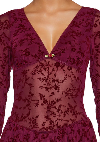 Letters Never Sent Mini Dress - Dark Red