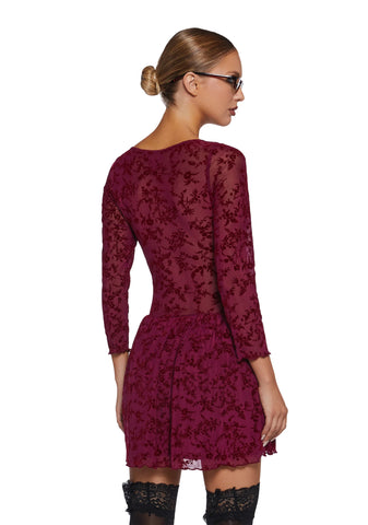 Letters Never Sent Mini Dress - Dark Red