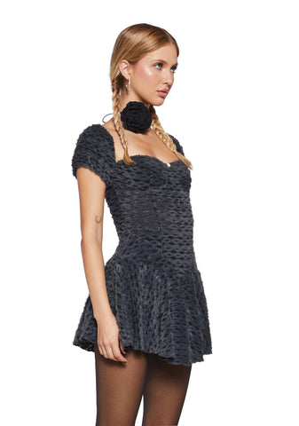 Lodge Party Fuzzy Dress - Gray
