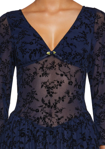 Letters Never Sent Mini Dress - Dark Blue