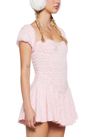 Lodge Party Fuzzy Dress - Pink