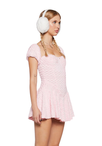 Lodge Party Fuzzy Dress - Pink