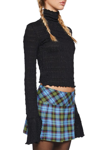 Calling After Me Long Sleeve Top - Black