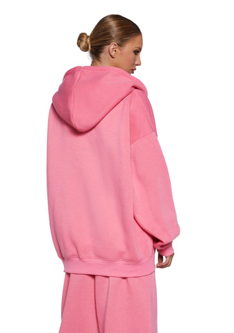 Indulge Me Zip-Up Hoodie - Pink