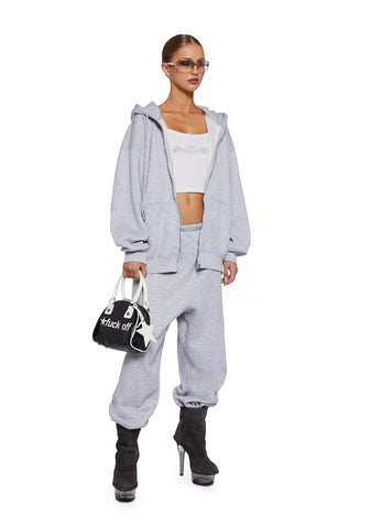 Indulge Me Zip-Up Hoodie - Gray