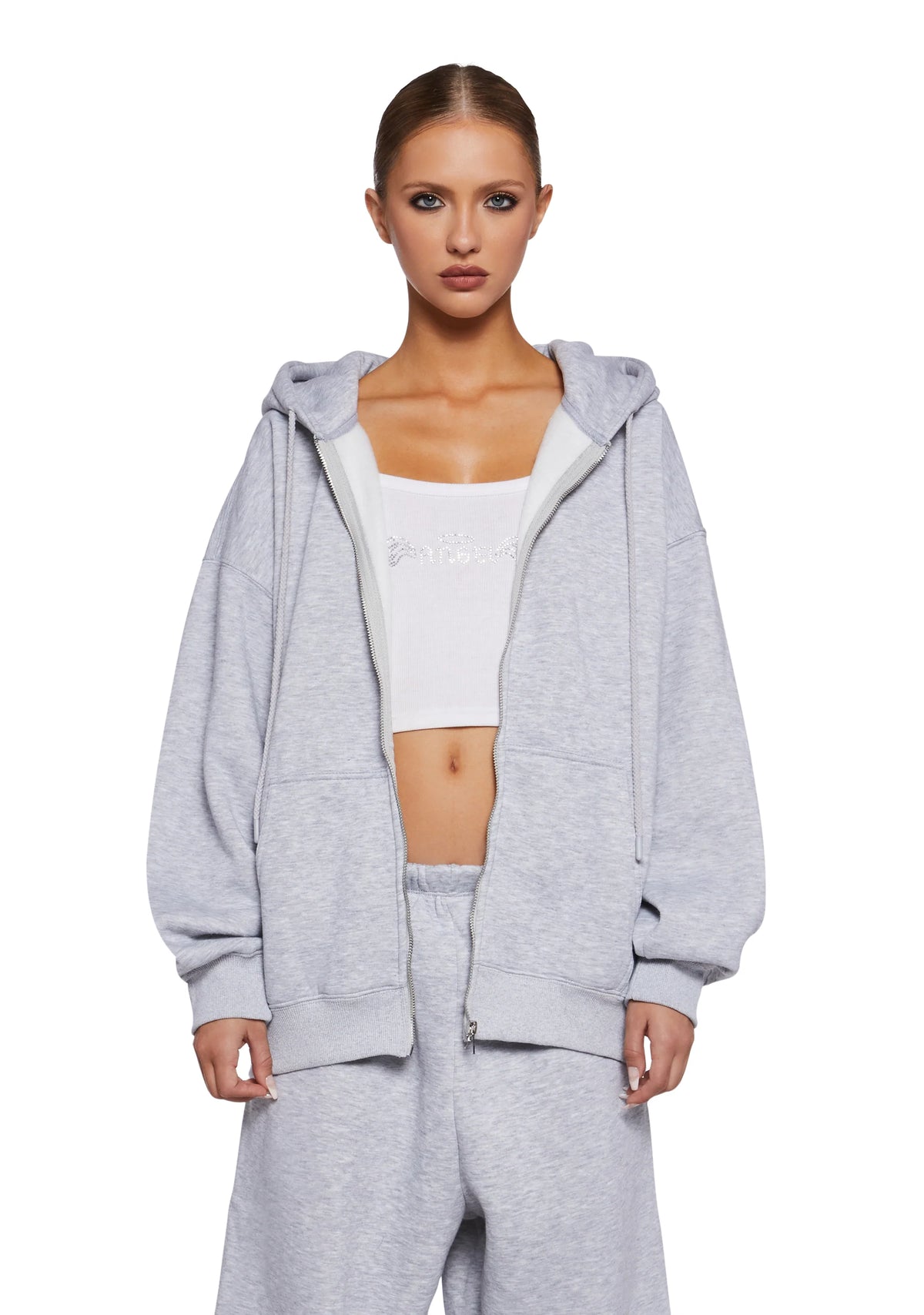 Indulge Me Zip-Up Hoodie - Gray