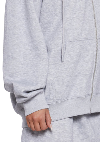Indulge Me Zip-Up Hoodie - Gray