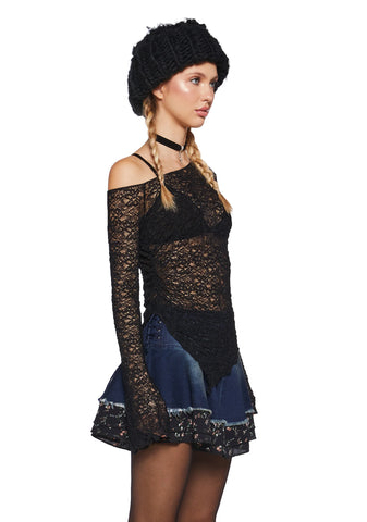 Add Up My Love Long Sleeve Top - Black