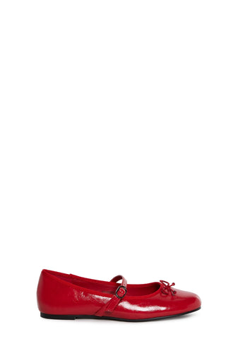 Woven Love Ballet Flats - Red