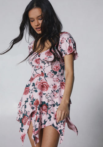 Chasin’ Rainbows Mini Dress - Pink Floral