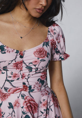 Chasin’ Rainbows Mini Dress - Pink Floral