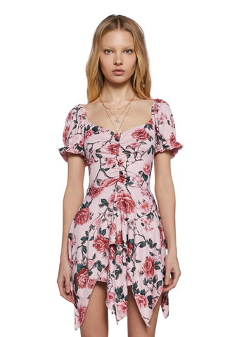 Chasin’ Rainbows Mini Dress - Pink Floral