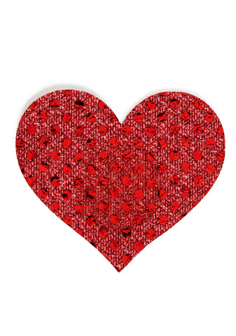 Only Love Glitter Heart Pasties - Red