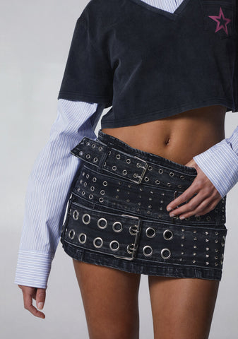 Joan Buckle Mini Skirt
