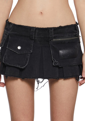 Chord Denim Mini Skirt