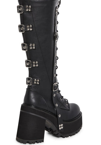 Assault-218 Platform Knee High Boots