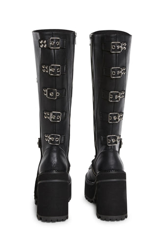 Assault-218 Platform Knee High Boots