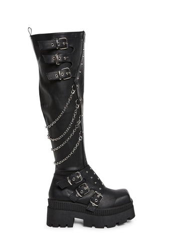 Wrath-310 Platform Thigh High Boots