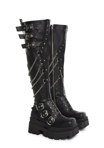 Wrath-310 Platform Thigh High Boots