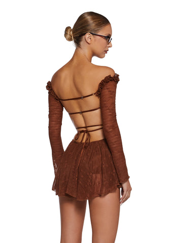 Collective Hearts Mini Dress - Brown