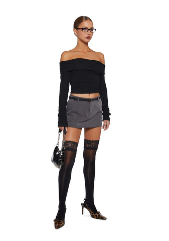 Hold Me Now Off The Shoulder Top - Black