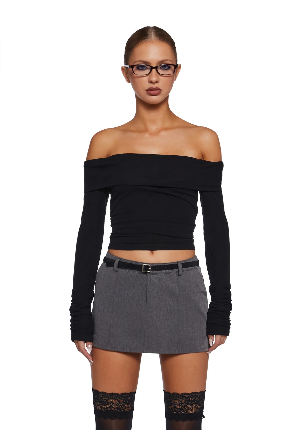 Hold Me Now Off The Shoulder Top - Black