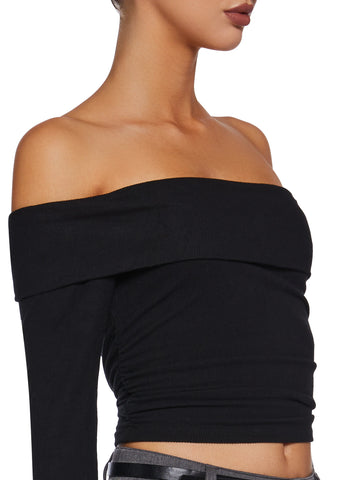 Hold Me Now Off The Shoulder Top - Black
