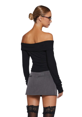 Hold Me Now Off The Shoulder Top - Black